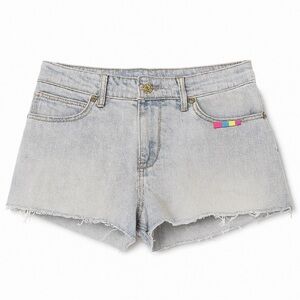 Levi’s Women’s Sz 5 Juniors Denim Cutoff Shorts Light Wash W Rainbow Embroidery
